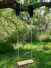 Load image into Gallery viewer, NZ Made wooden Swing with Rubber Tree straps
